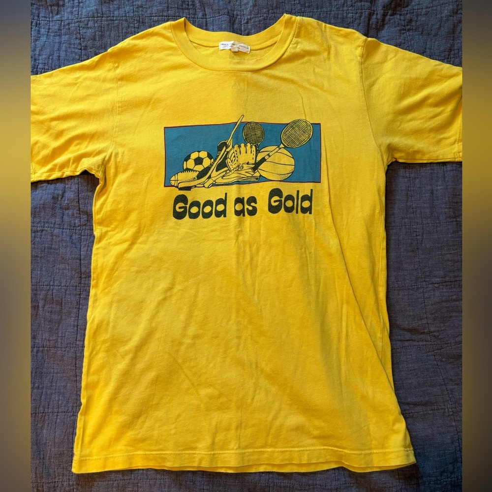 OBO! Yellow gold graphic tee sports themed